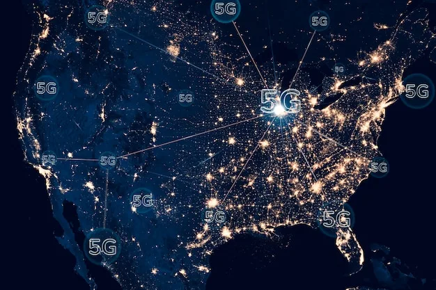 A map of the United States highlighting areas with current and planned 5G coverage in rural regions. Different colors indicate the timeline for deployment, ranging from near-term (1-2 years) to long-term (5+ years). Key cities and landmarks are labeled to provide geographic context.