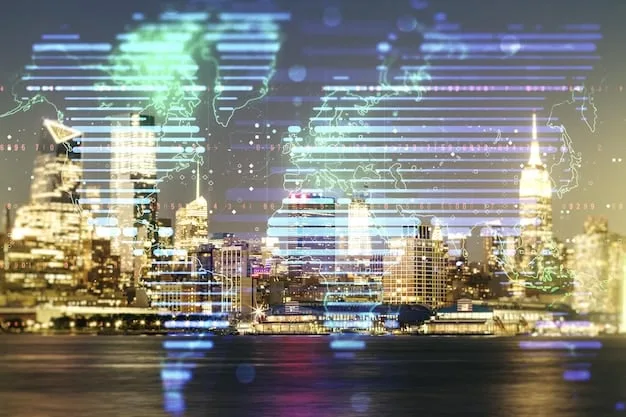 A futuristic cityscape with interconnected data streams, representing the pervasive influence of AI and machine learning on urban life and the job market.