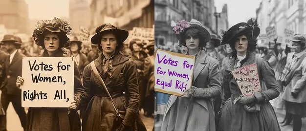 A collage of historical images related to different constitutional amendments, including protests for women's suffrage (19th Amendment), civil rights marches (14th Amendment), and temperance movement rallies (18th Amendment).