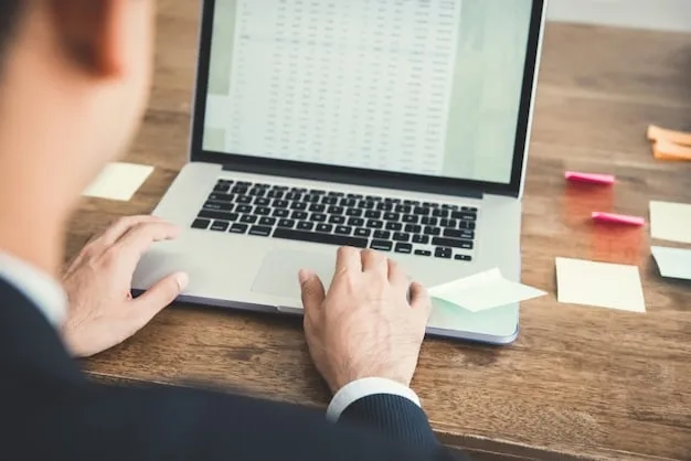 A close-up of hands typing on a laptop, with a focus on a digital form for lobbying registration and compliance reporting. The screen displays fields for financial disclosures and lobbying activities.