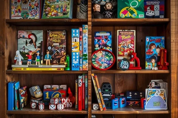 A wide variety of modern board games displayed on shelves in a board game cafe. The games have colorful boxes and intricate artwork, showcasing the diversity of the hobby.