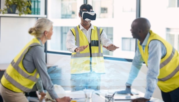 A diverse team of engineers collaborating around a holographic display of AI algorithms, highlighting the importance of ethical considerations and diverse perspectives in AI development.