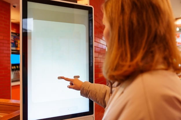 A digital display showing a checklist with boxes being ticked off next to items like 