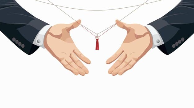 A stylized graphic showing a hand giving money to a politician, with strings attached to the politician, symbolizing the influence of campaign donations.