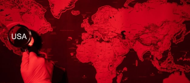 A map highlighting regions around the world where the US has active counter-terrorism operations, including military presence, intelligence gathering, and diplomatic efforts.